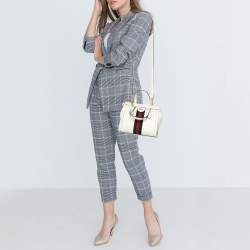 Pre Owned Gucci Off White Leather Small Ophidia Satchel