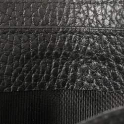Pre Owned Gucci Black Leather French Flap Wallet