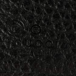 Pre Owned Gucci Black Leather French Flap Wallet
