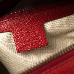 Pre Owned Gucci Beige/Red GG Supreme Canvas and Leather Bosco Backpack