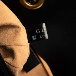 Pre Owned حقيبة كتف غوتشي مارمونت صغيرة جي جي جلد ماتيلاس أسود