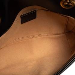 Pre Owned حقيبة كتف غوتشي مارمونت صغيرة جي جي جلد ماتيلاس أسود