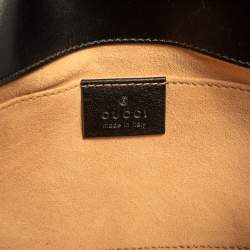 Pre Owned حقيبة كتف غوتشي مارمونت صغيرة جي جي جلد ماتيلاس أسود