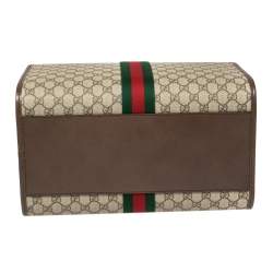 Pre Owned Gucci Beige/Brown GG Supreme Canvas and Leather Ophidia Duffel Bag