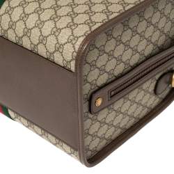 Pre Owned Gucci Beige/Brown GG Supreme Canvas and Leather Ophidia Duffel Bag