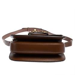 مملوكة مسبقًا Gucci Beige/Brown GG Supreme Canvas and Leather 1955 Horsebit Shoulder Bag