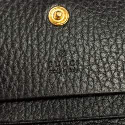 Pre Owned Gucci Black Leather GG Marmont Card Case