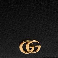 Pre Owned Gucci Black Leather GG Marmont Card Case