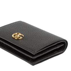 Pre Owned Gucci Black Leather GG Marmont Card Case