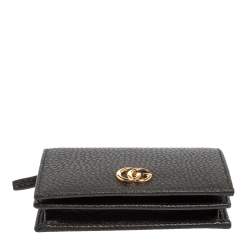 Pre Owned Gucci Black Leather GG Marmont Card Case