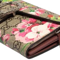 Pre Owned Gucci Beige GG Supreme Blooms Print Canvas Dionysus Wallet on Chain