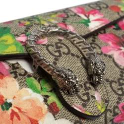 Pre Owned Gucci Beige GG Supreme Blooms Print Canvas Dionysus Wallet on Chain