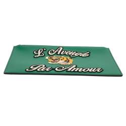 Pre Owned Gucci Green Leather L'Aveugle Par Amour Pouch