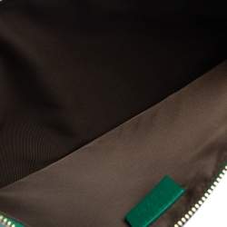 Pre Owned Gucci Green Leather L'Aveugle Par Amour Pouch