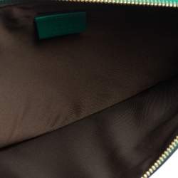 Pre Owned Gucci Green Leather L'Aveugle Par Amour Pouch