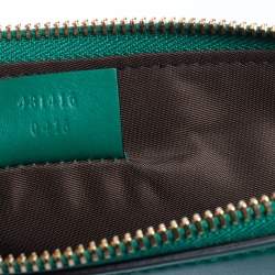 Pre Owned Gucci Green Leather L'Aveugle Par Amour Pouch