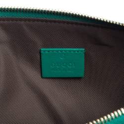 Pre Owned Gucci Green Leather L'Aveugle Par Amour Pouch