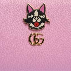 Pre Owned Gucci Pink GG Marmont Leather Limited Edition Bosco Zip Around Wallet