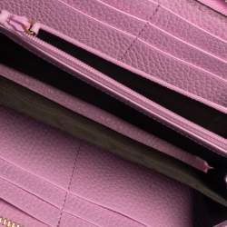 Pre Owned Gucci Pink GG Marmont Leather Limited Edition Bosco Zip Around Wallet