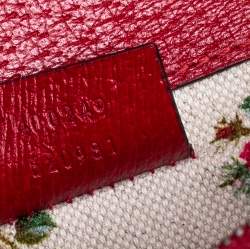 مملوكة مسبقًا Gucci Red Leather Floral Embroidered Small Dionysus Shoulder Bag