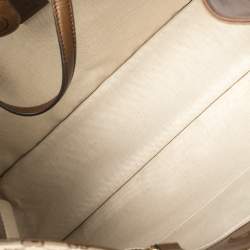 Pre Owned Gucci Beige/Brown GG Canvas and Leather Horsebit 1955 Large Tote