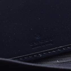 Pre Owned Gucci Red/Navy Blue GG Supreme Canvas Crystal Embellished Bow Zip Around Wallet