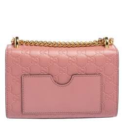 Pre Owned Gucci Pink Guccissima Leather Small Padlock Shoulder Bag