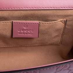 Pre Owned Gucci Pink Guccissima Leather Small Padlock Shoulder Bag