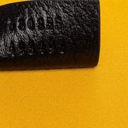 Pre Owned حقيبة يد غوتشي أوف ذا غريد لونغ جلد ونايلون جي جي أسود/ أصفر