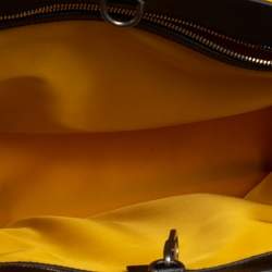 Pre Owned حقيبة يد غوتشي أوف ذا غريد لونغ جلد ونايلون جي جي أسود/ أصفر