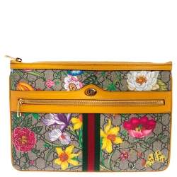 Gucci Multicolor Flora GG Supreme Ophidia Pouch 