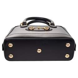 Pre Owned Gucci Black Leather Horsebit Shoulder Bag