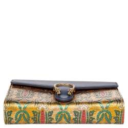 Gucci Blue/Yellow Brocade And Leather Dionysus Wallet On Chain
