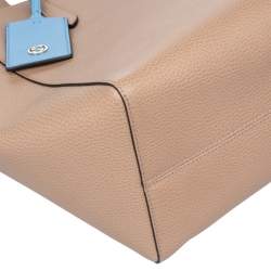 Pre Owned Gucci Beige/Blue Leather Swing Tote Bag