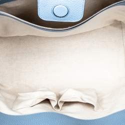 Pre Owned Gucci Beige/Blue Leather Swing Tote Bag