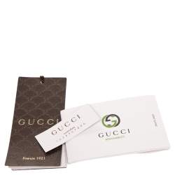 Pre Owned Gucci Beige/Blue Leather Swing Tote Bag