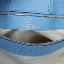 Pre Owned Gucci Beige/Blue Leather Swing Tote Bag