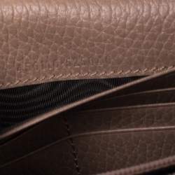 Pre Owned Gucci Beige GG Supreme Canvas and Leather GG Marmont Flap Continental Wallet