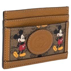 Pre Owned حافظة بطاقات غوتشي وديزني ميكي ماوس جلد وسوبريم جي جي