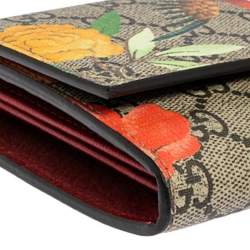 Pre Owned Gucci Multicolor GG Supreme Tian Continental Flap Wallet