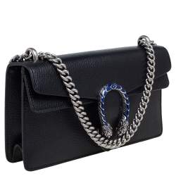 مملوكة مسبقًا Gucci Black Leather Small Dionysus Shoulder Bag