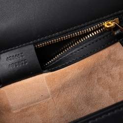 Pre Owned Gucci Black Leather Medium Sylvie Top Handle Bag