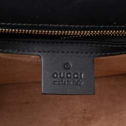 Pre Owned Gucci Black Leather Medium Sylvie Top Handle Bag