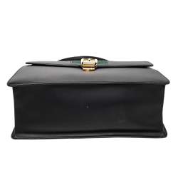 Pre Owned Gucci Black Leather Medium Sylvie Top Handle Bag