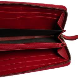 Pre Owned محفظة غوتشي جي جي مارمونت جلد ماتيلاس أحمر بسحاب دائري