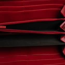 Pre Owned محفظة غوتشي جي جي مارمونت جلد ماتيلاس أحمر بسحاب دائري