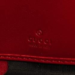 Pre Owned محفظة غوتشي جي جي مارمونت جلد ماتيلاس أحمر بسحاب دائري