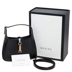 مملوكة مسبقًا حقيبة كتف غوتشي ميني جاكي 1961 جلد أسود