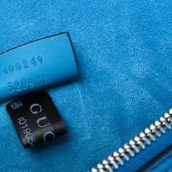 مملوكة مسبقًا حقيبة كتف غوتشي ديونيسوس سويدي وكانفاس سوبريم GG بيج / أزرق صغيرة