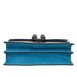 مملوكة مسبقًا حقيبة كتف غوتشي ديونيسوس سويدي وكانفاس سوبريم GG بيج / أزرق صغيرة